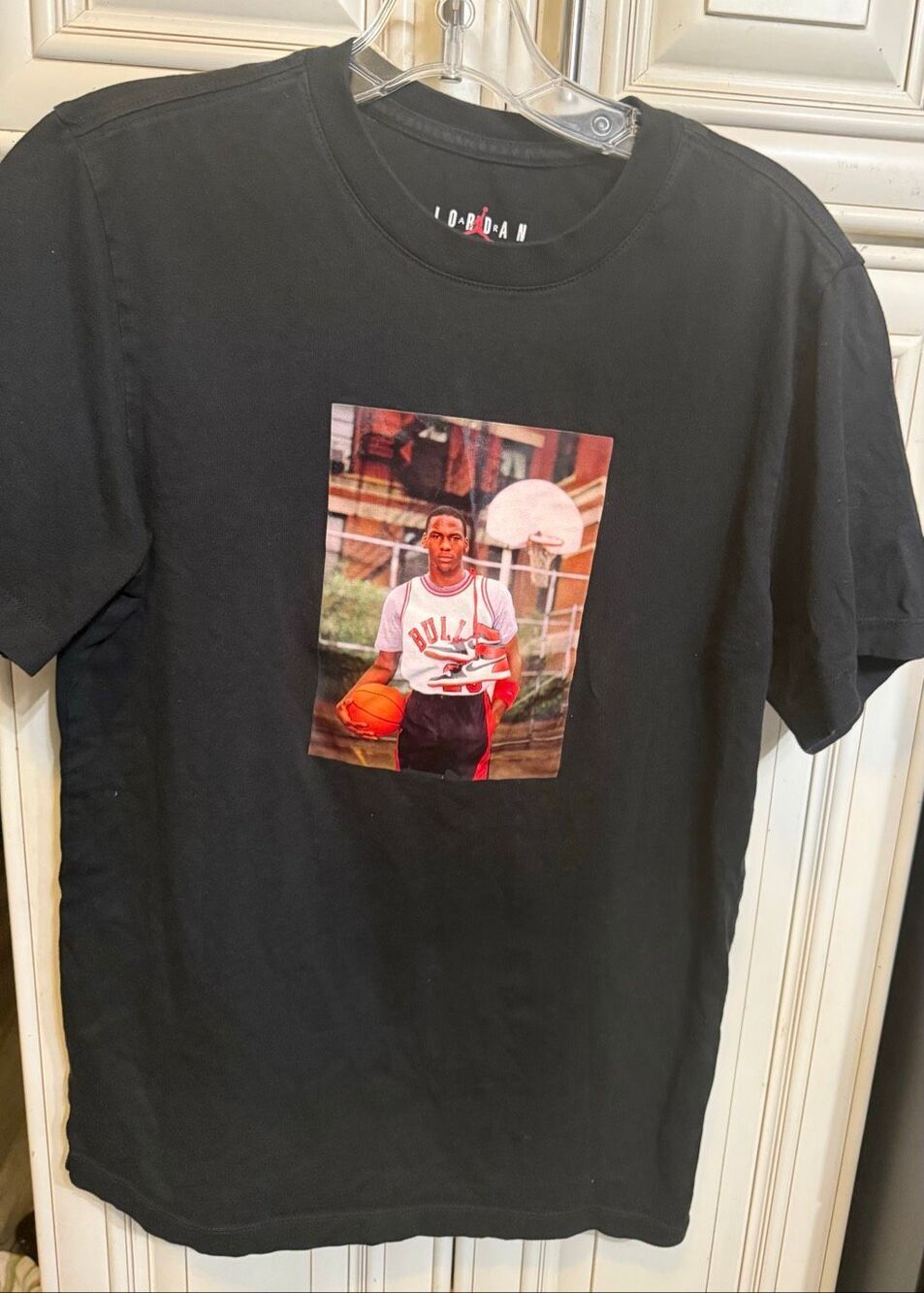 Nike Air Jordan Youth Short Sleeve Crew Neck Brand Photo T-Shirt Black Small